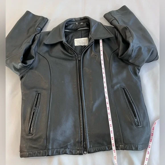 Vintage Taylor's Leatherwear USA Leather Motorcycle Bomber Jacket Mens 44 Police